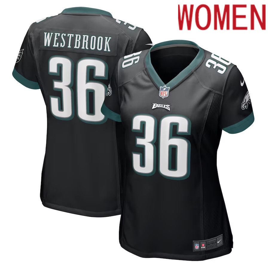 Women Philadelphia Eagles 36 Brian Westbrook Nike Black Retired Game NFL Jersey